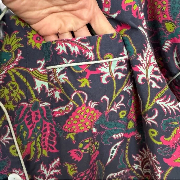ROLLER RABBITRARE! Cotton/Silk Livy Lounge Set in Navy Paisley, Size Large